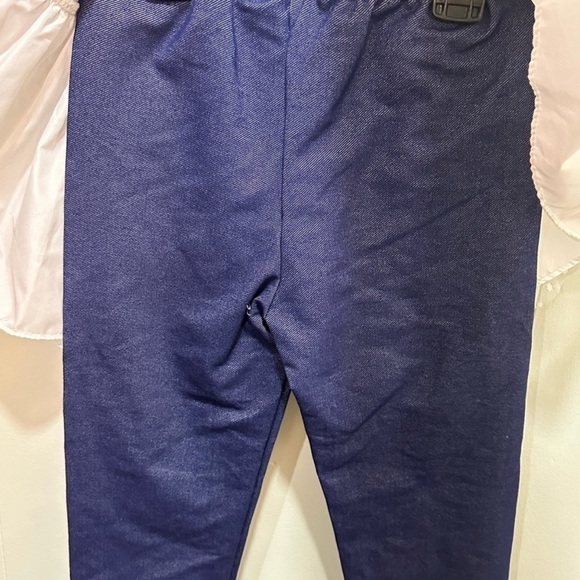 Pippa And Julie Silver Striped Tulle Shirt and Blue Jegging Set Size 6 - Picture 7 of 7